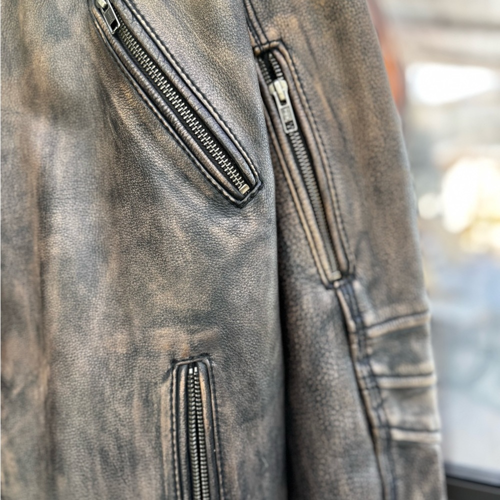 Brown Leather Motorcycle Riding Jacket - Picture 8 of 15